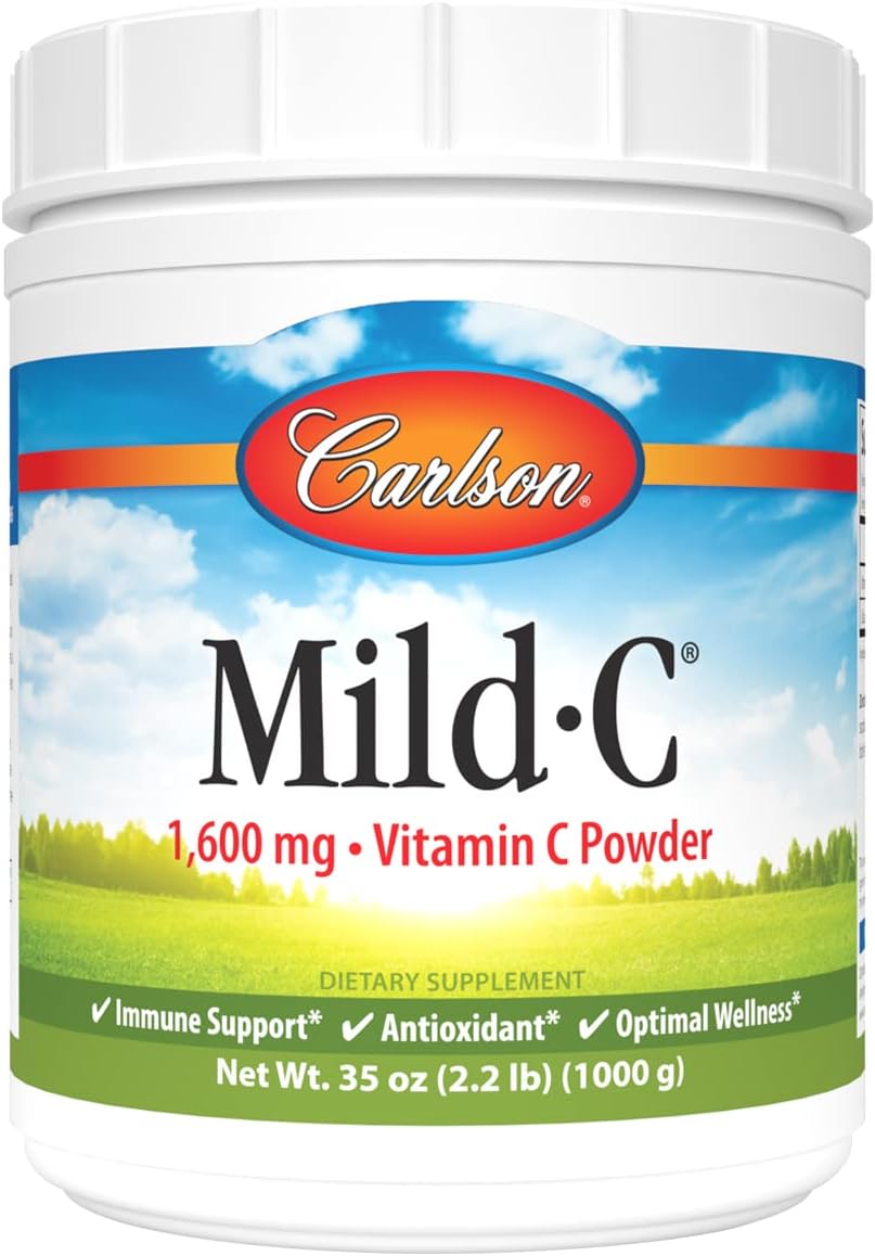 Carlson Mild-C, Vitamina C en Polvo, Sabor Limón, 1000 g (35 oz)