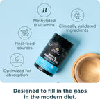 Ancient Nutrition Multivitamínico para Hombres, Multivitamínico Fermentado con Vitaminas Metiladas A, C, D, E, K, Zinc y Magnesio, Apoyo Inmunológico, Vegano, 60 Cápsulas
