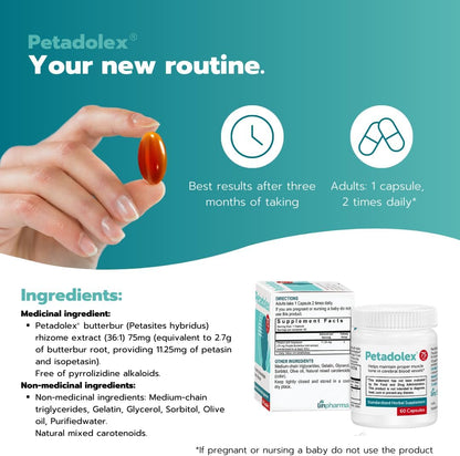 Petadolex 75 mg Extracto de Petasita (Butterbur) PA-Free – Salud Cerebral – 3 Frascos – Image 4