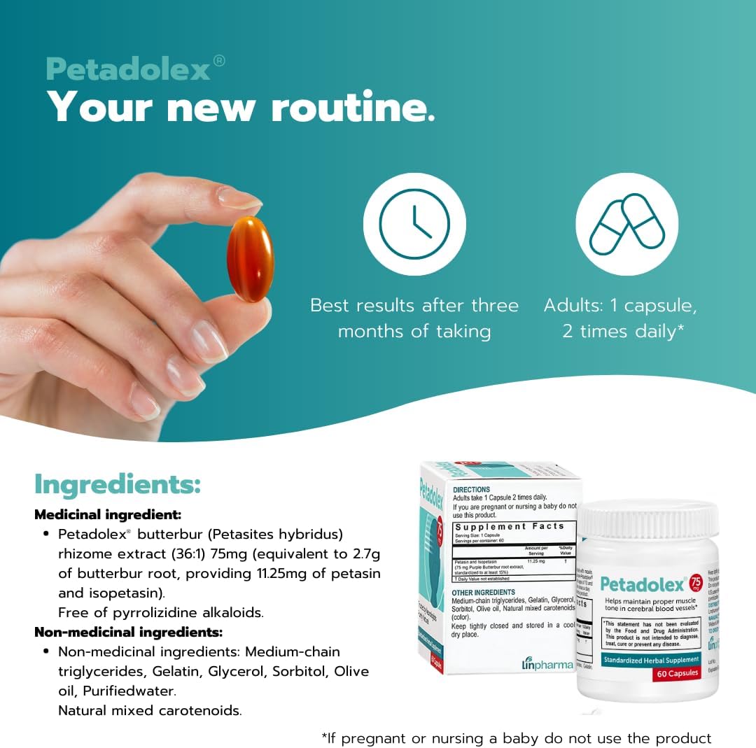 Petadolex – Butterbur Root Extract PA-Free, 75 mg, 60 Capsules