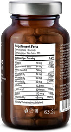 CLAV Vitamin B Complex - 120 Cápsulas - Todas las 8 Vitaminas B con Cofactores Mio-Inositol y Colina - Contribuye al Metabolismo Energético - Vegano - Fabricado en Alemania