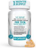 Acné Suplemento para Adolescentes con Vitaminas A, B, C, E y Biotina para una Piel Clara y Radiante, Apoya la Producción Equilibrada de Grasa - Sin Gluten, 60 Cápsulas