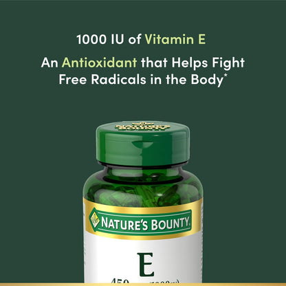 Nature's Bounty Vitamina E 1000 IU - 60 Cápsulas Blandas – Image 3