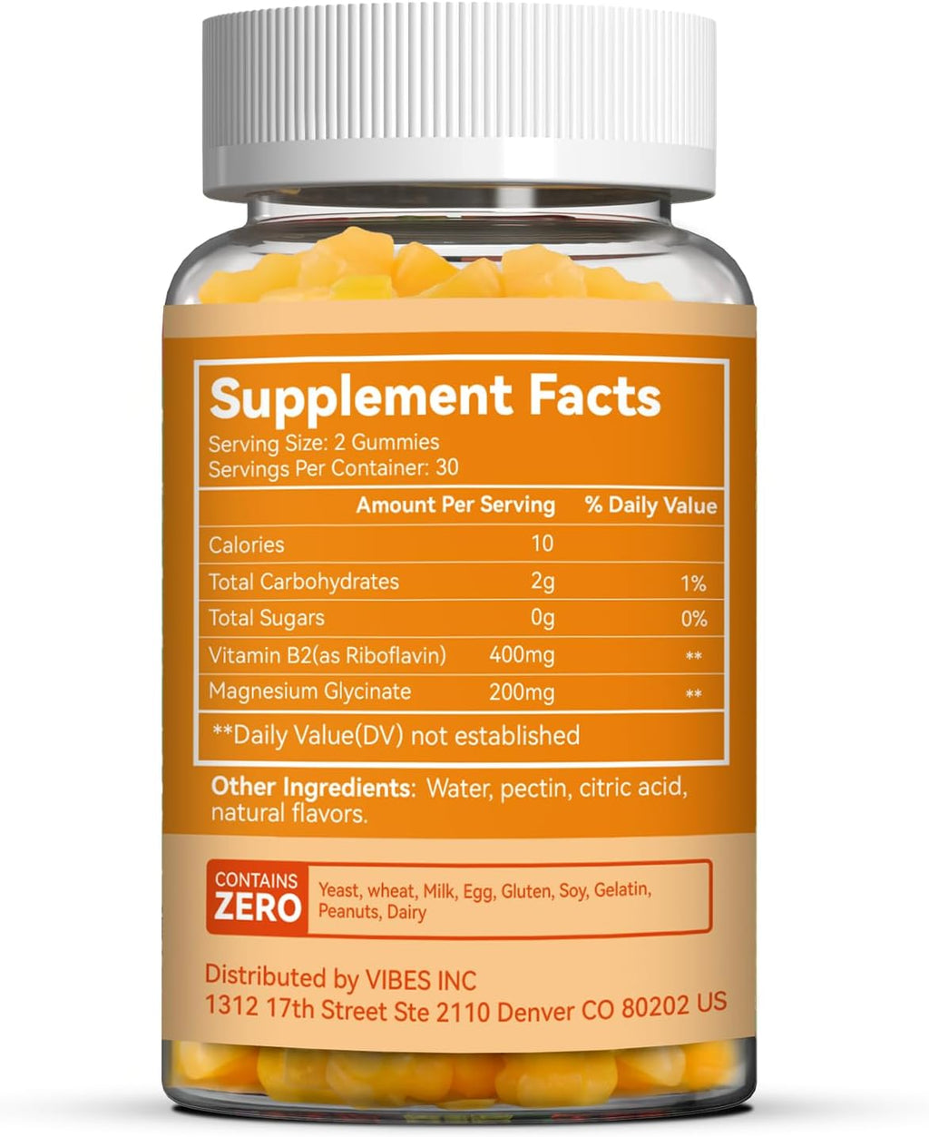 SmildeHeal Gominolas de Vitamina B2 (Riboflavina) 400mg con Magnesio - 120 Unidades, Pack de 2
