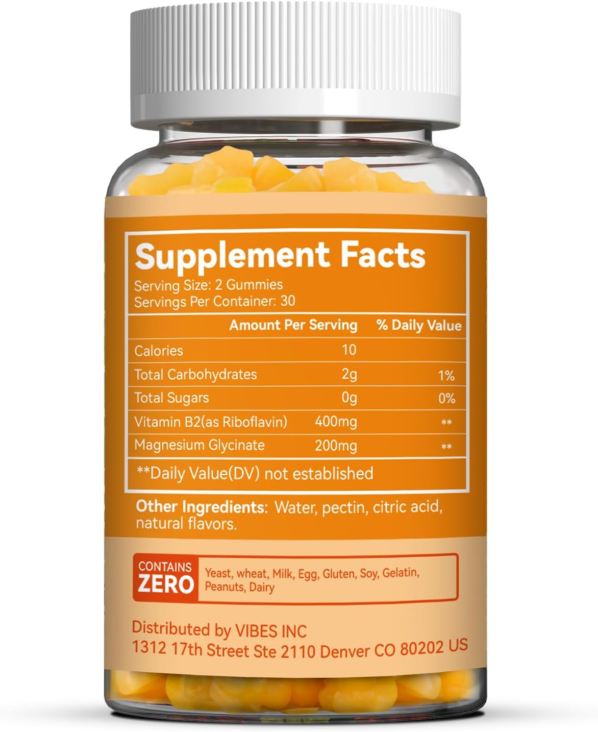 SmildeHeal Vitamin B2 Gummies - Riboflavina 400mg con Magnesio - 60 Gominolas Veganas