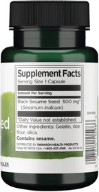 Swanson Full Spectrum Black Sesame Seed 500 mg 60 Cápsulas (Paquete de 2)