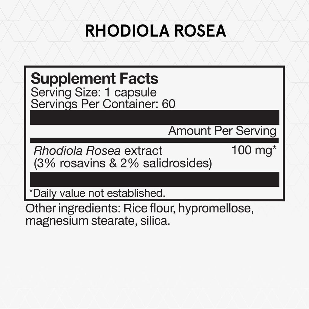 Momentous Rhodiola Rosea - Adaptógeno para Estrés, Fatiga y Rendimiento Cognitivo - 60 Cápsulas