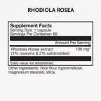 Momentous Rhodiola Rosea - Adaptógeno para Estrés, Fatiga y Rendimiento Cognitivo - 60 Cápsulas