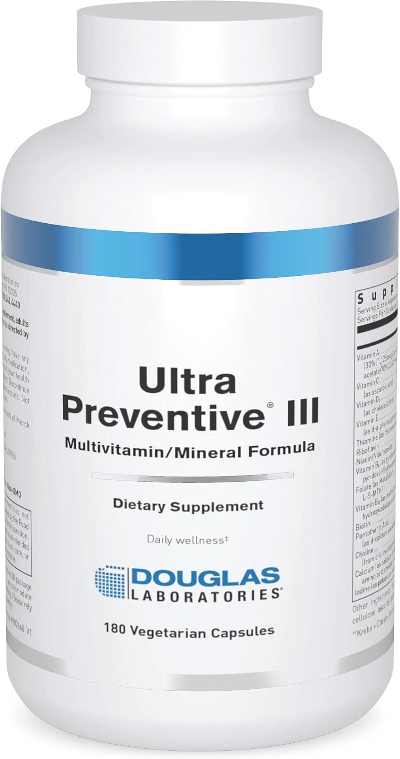 Douglas Laboratories Ultra Preventive III | Comprehensive Multivitamin/Mineral Formula | 180 Capsules