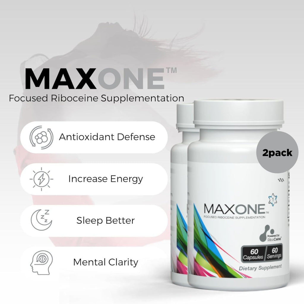Max One, Suplemento de Riboceine, 60 Cápsulas Vegetales, 30 Dosis (Pack de 2)