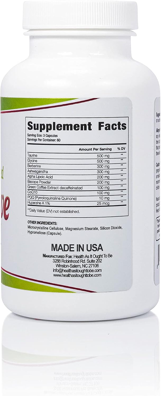 Health As It Ought To Be Brain Save - Suplemento para la Salud Cerebral, 180 Cápsulas