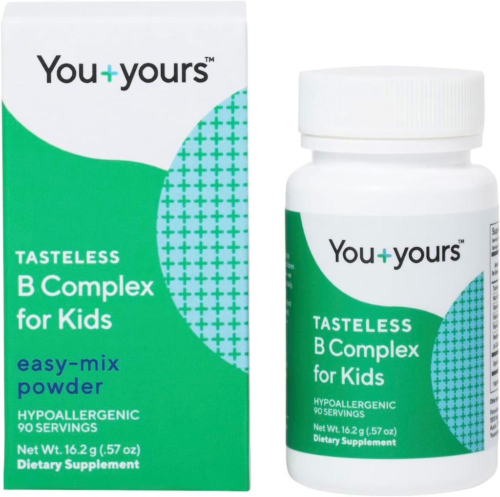 You+yours Complejo B en Polvo Sin Sabor para Niños - B1, B3, B5, B6, Metilfolato y Metil B12