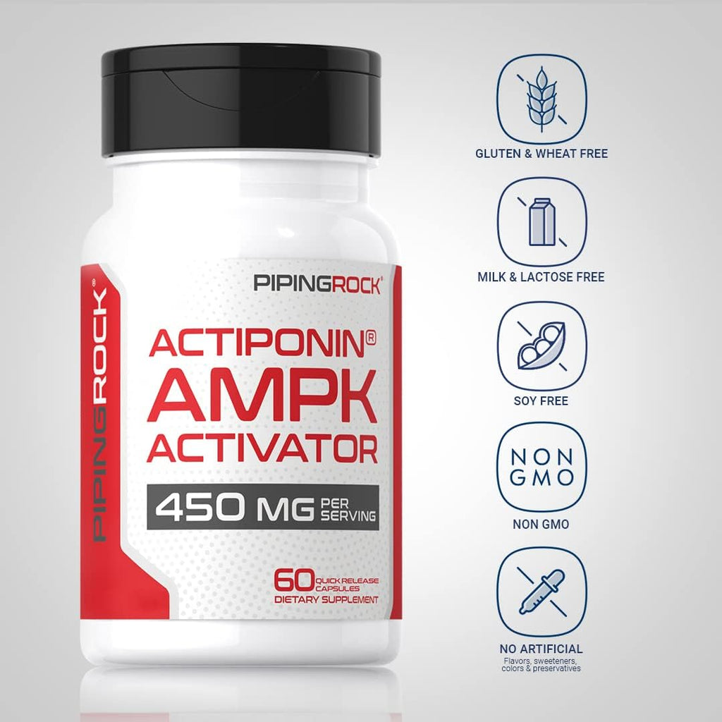 Piping Rock Activador Metabólico AMPK | 450 mg | 60 Cápsulas | Actiponin® | Extracto de Gynostemma Pentaphyllum