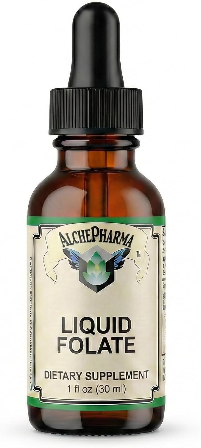 AlchePharma Folato Líquido - 667 mcg DFE (400 mcg Ácido Folínico) - 800 Dosis