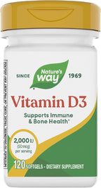 Nature's Way Vitamina D3 2000 UI (50 mcg) - 240 Cápsulas Blandas
