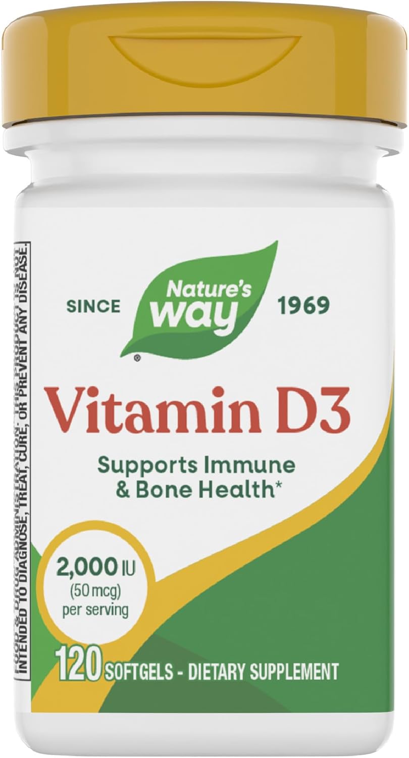 Nature's Way Vitamina D3 2000 UI (50 mcg) - 240 Cápsulas Blandas