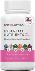SELF NUTRITION Multivitamínico Vegano para Mujeres - 28 Nutrientes - 1 Dosis Diaria - 60 Días