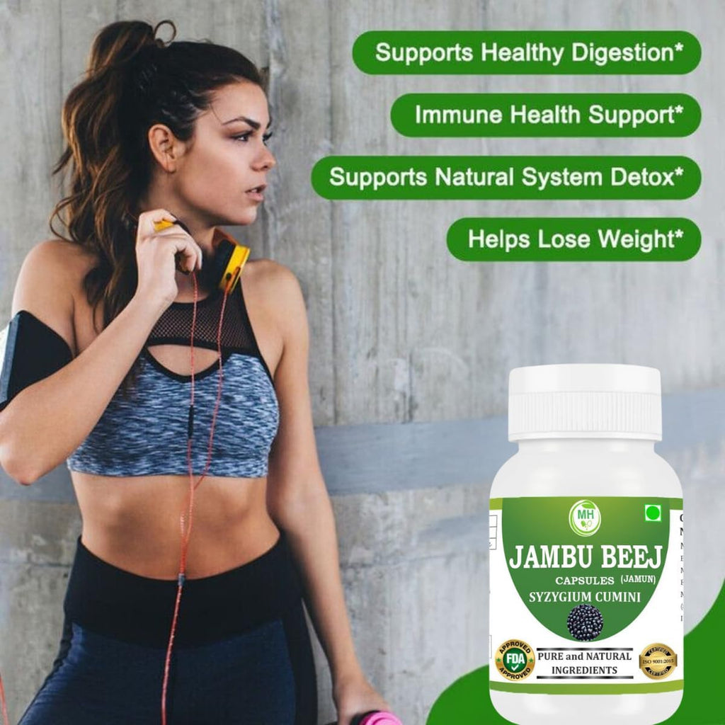 Morsan's Jambu Beej Cápsulas, Pack de 2 x 60 x 500 mg. Cápsulas Vegetales, Puras y Naturales