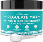 Regulate MAX Myo-Inositol y D-Chiro Inositol en Polvo para Mujeres con Vitamina D y Folato, sin Sabor, 60 porciones