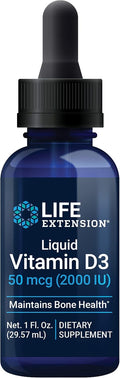 Life Extension Vitamina D3 Líquida, 50 mcg (2000 UI), Sin Sabor, Sin Gluten, No OGM, 29.57 ml