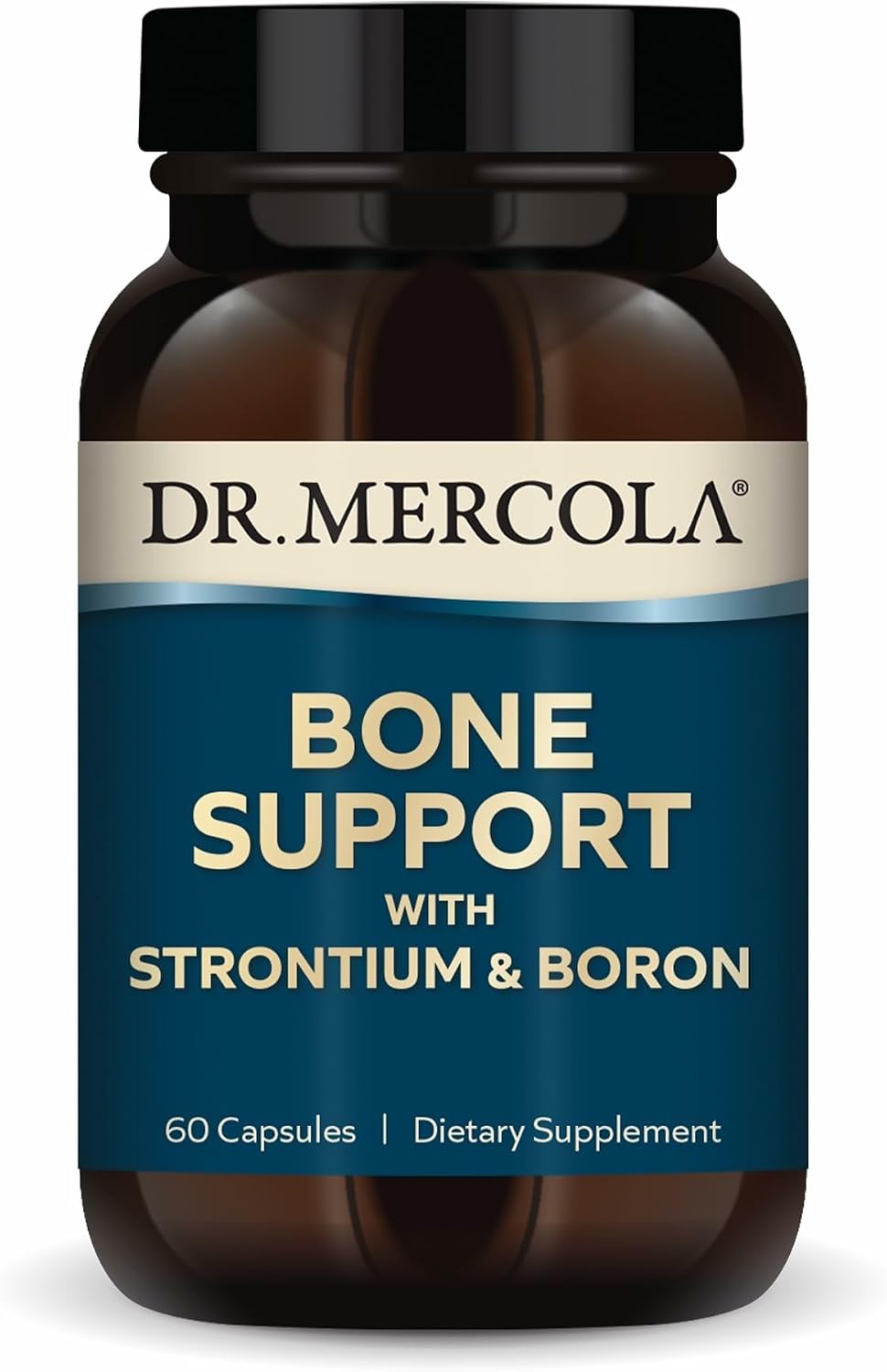 Dr. Mercola Bone Support con Estroncio y Boro - Apoyo a la Fortaleza Ósea - 60 Cápsulas