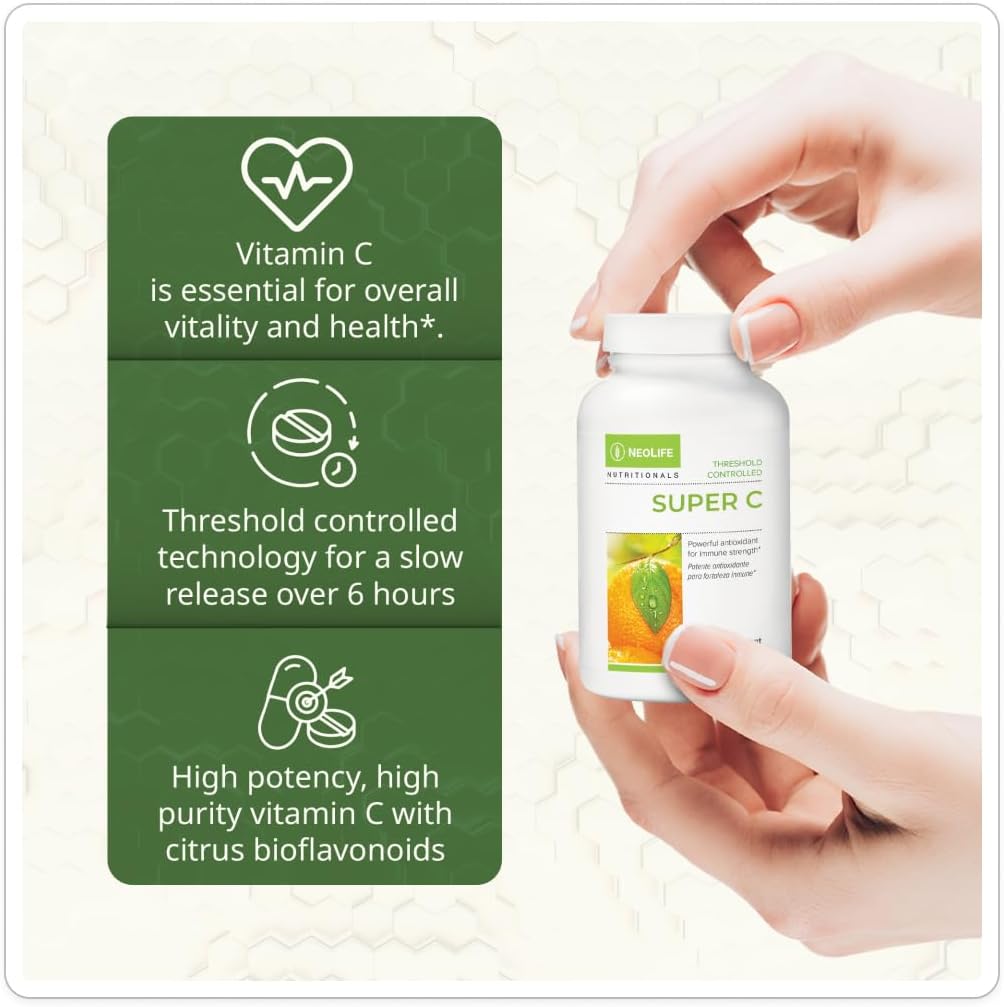 NeoLife Super C - Vitamina C con Bioflavonoides y Extractos Vegetales - 200 Comprimidos