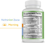 Nutranize Zone Complemento de Calcio, Magnesio Glicinato, Vitamina D3, K2 MK7, Metilfolato, Berberina, Cromo Picolinato, Canela, Melatonina (Pack Doble)