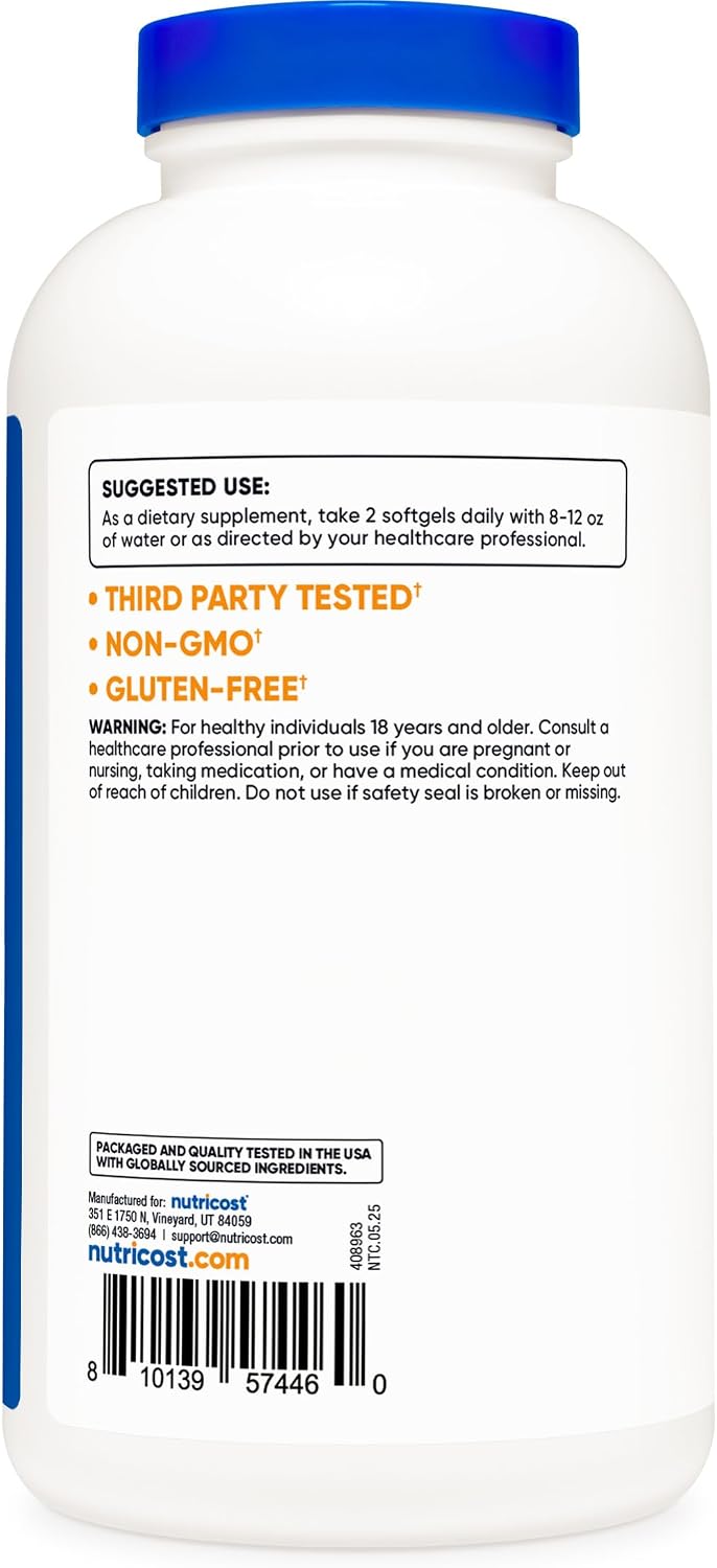 Nutricost Beta Sitosterol 500 mg - 240 Cápsulas Blandas