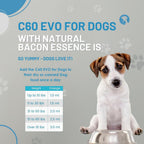 C60 EVO Suplemento para Perros con ESS60 Puro en Aceite de Oliva Virgen Extra, Sabor Bacon, 89 ml