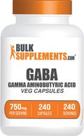 BulkSupplements GABA 750 mg - 240 Cápsulas - Vegano y Sin Gluten