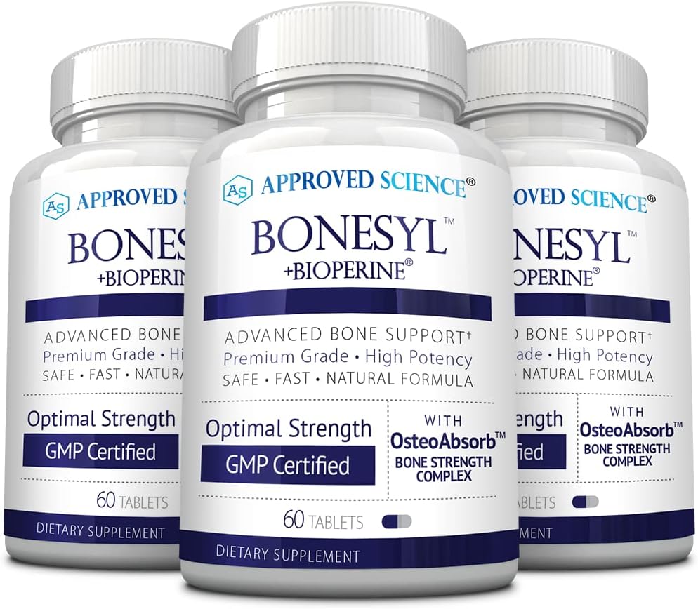 Approved Science Bonesyl - Fortalece los Huesos - K2, Magnesio, BioPerine - 180 Comprimidos Veganos