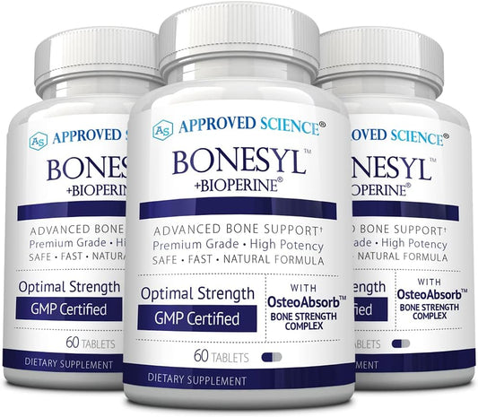 Approved Science Bonesyl - Fortalece los Huesos - K2, Magnesio, BioPerine - 180 Comprimidos Veganos