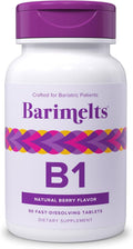 BariMelts Vitamina B1 - 90 Comprimidos de Disolución Rápida (Suministro para 3 Meses) - Sin Azúcar, Sabor Natural a Bayas