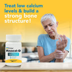 Rising Health Risacal-D Calcio, Vitamina D3 y Fósforo - Suplemento Alimenticio para Huesos y Músculos - 100 Comprimidos