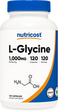 Nutricost L-Glicina 1000mg, 120 Cápsulas Vegetarianas