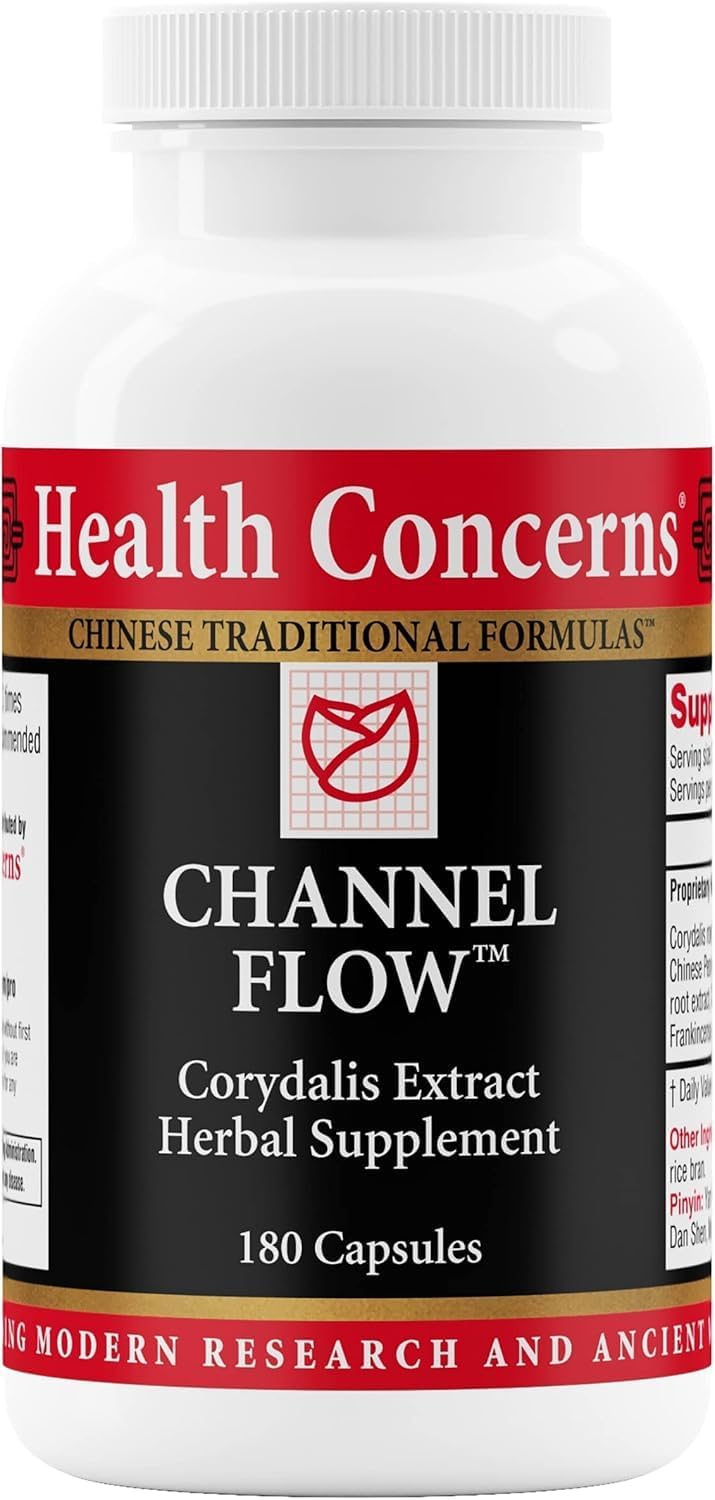Health Concerns Channel Flow – Fórmula Herbal China para Relajación Muscular y Molestias – 180 Cápsulas