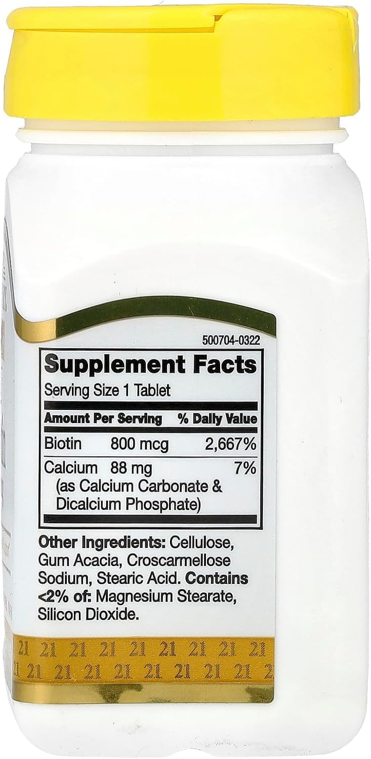 21st Century Biotina 800 mcg - 110 Comprimidos (Paquete de 2)