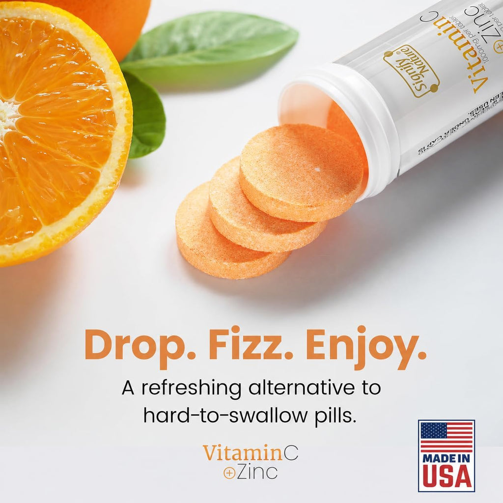 SIGNIFY NATURE Vitamina C 1000mg + Zinc Comprimidos Efervescentes - 80 Comprimidos