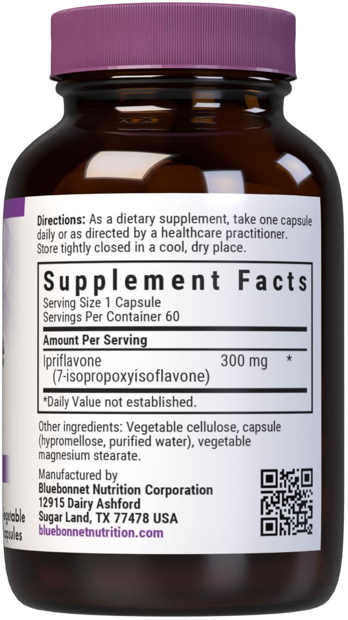 BlueBonnet Nutrition Ipriflavone 300mg con Ostivone – 60 Cápsulas Vegetales