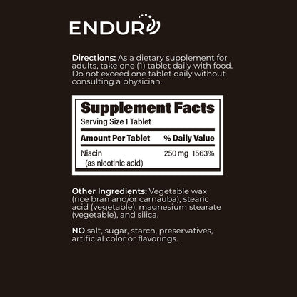 ENDUR-ACIN Niacina B3 Liberación Prolongada – Sin gluten – adecuado para personas con sensibilidad al gluten o – Image 6