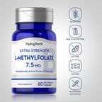 Piping Rock L-Methylfolate 7.5 mg | 60 Cápsulas | Complemento de Potencia Extra | Ácido Fólico Activo | Non-GMO, Sin Gluten