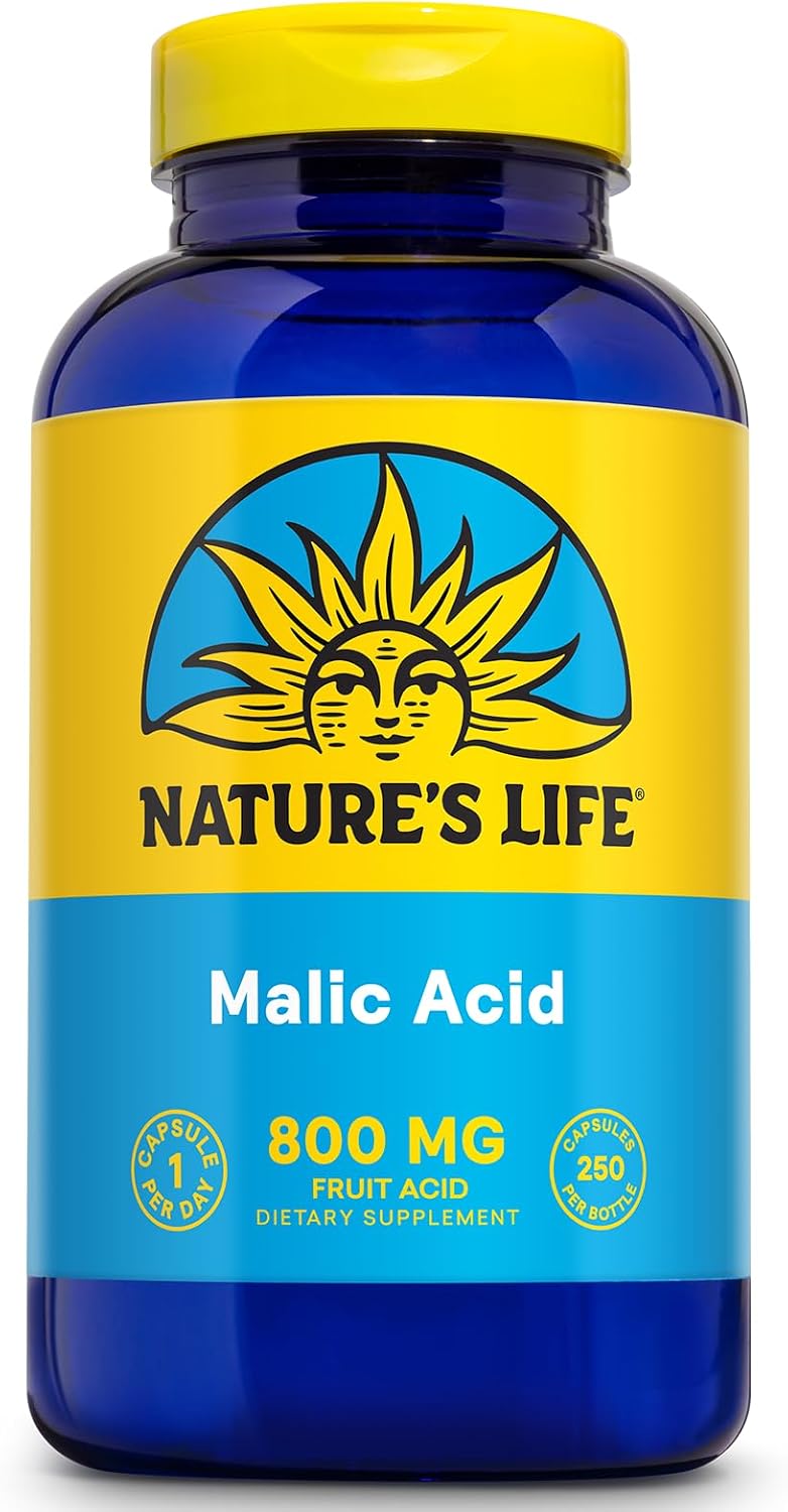 Nature's Life Ácido Málico 800 mg | Agente quelante | 100 comprimidos