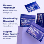 iBLUSH Parches para el Rubor Alcohólico – Soporte Discreto ante el Enrojecimiento y Malestar al Beber | Opción No Ingerible para el Asian Glow | 12 Parches