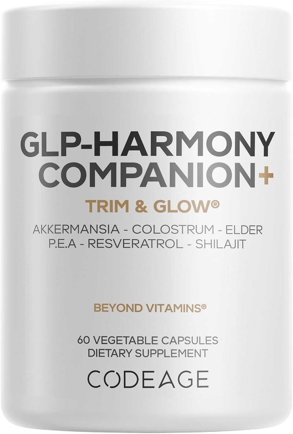 Codeage GLP-Harmony Companion+ - 60 Cápsulas - Complemento Alimenticio con Lion's Mane, Colostrum y Shilajit