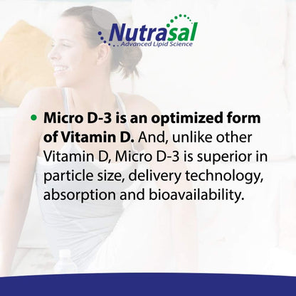 Nutrasal Micro D3 Gotas de Vitamina D3 - – Niveles de calcio en sangre: Participa en el mantenimiento de los – Image 5