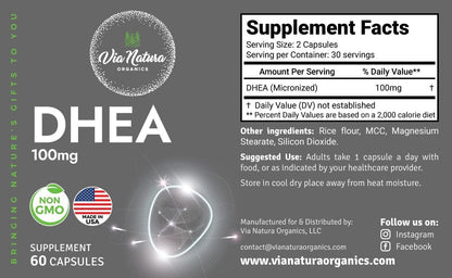 DHEA 100mg | Suplemento Non-GMO y Sin Gluten | 60 Cápsulas – Image 5