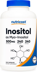 Nutricost Inositol 500mg, 240 Cápsulas Veganas - Myo-Inositol, Sin OMG, Sin Gluten