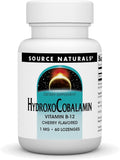 Source Naturals Hydroxocobalamin, Vitamin B12, 1 mg - 60 Cherry-Flavored Lozenges