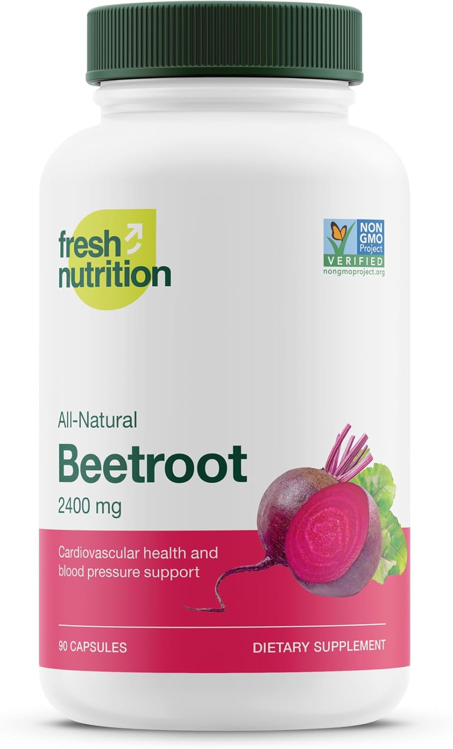 Fresh Nutrition Cápsulas de Remolacha Orgánica - 2400mg por Dosis - 90 Cápsulas
