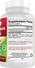 Best Naturals Extracto de Granada 250 mg 250 Cápsulas